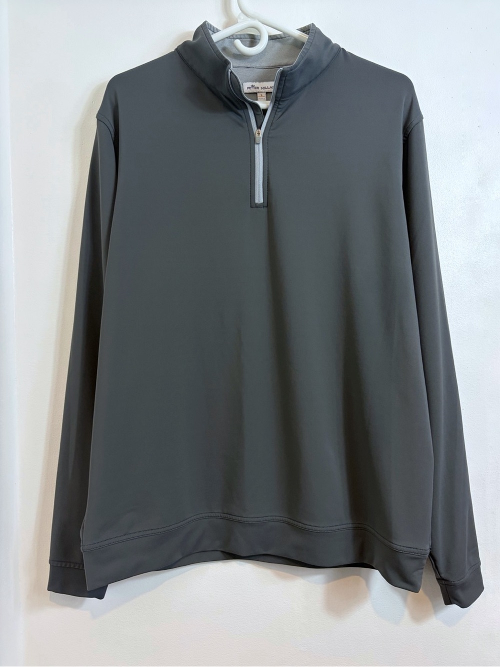 Peter Millar Perth Performance Iron Grey Quarter Zip Pullover